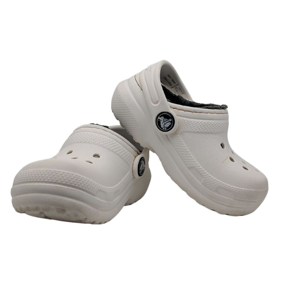 Crocs White Classic Lined Clog Kids Size 6